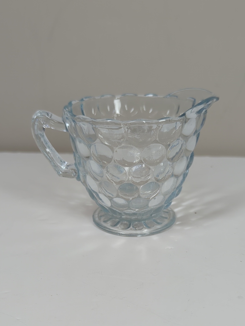 bubble Blue Glass Anchor Hocking Creamer